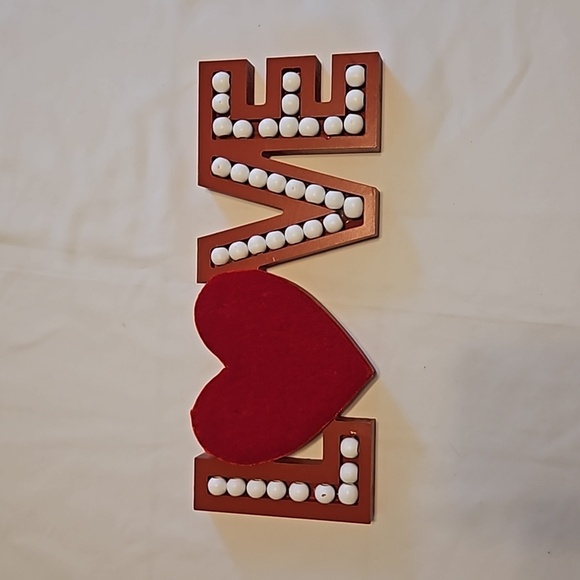 Better Living Brands LLC Valentine Beaded Velvet LOVE table Top 3-D  Home Accent - Picture 10 of 17